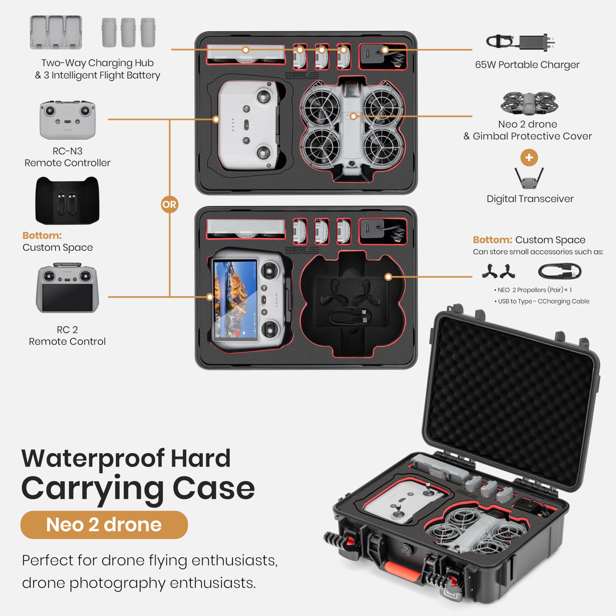 STARTRC Waterproof Hard Carryi - Drone Joystick Cover ulasan dan harga